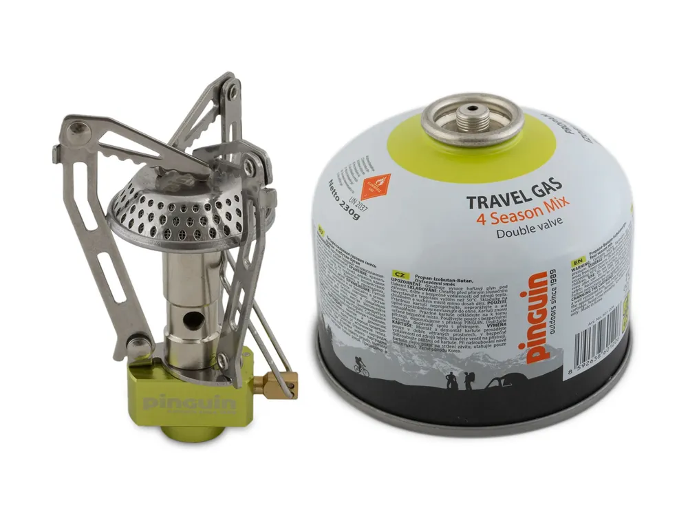 Značkový Set Pinguin Vařič Trek + kartuše Travel Gas 230g
