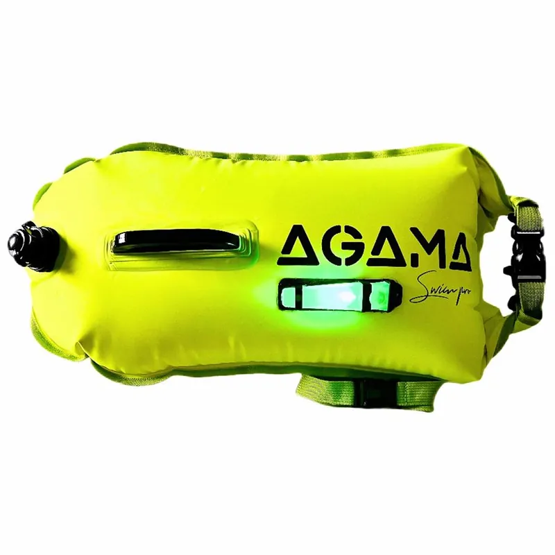 Agama SWIM PRO + světlo FLASH plavecká bójka a suchý vak žlutá Pouze Dnes