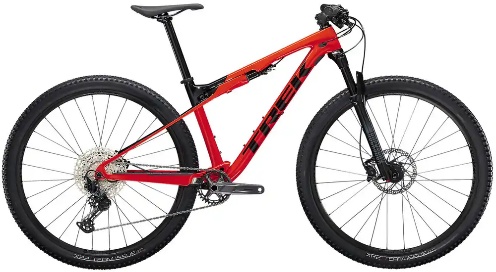 Celoodpružené horské kolo Trek Supercaliber 9.6 Radioactive Red /Trek Black Cenově Výhodný