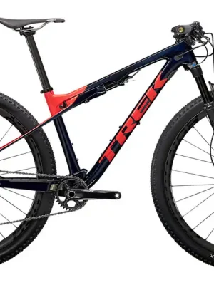 Aktuální Celoodpružené horské kolo Trek Supercaliber 9.8 XT Carbon Blue Smoke/Radioactive Coral