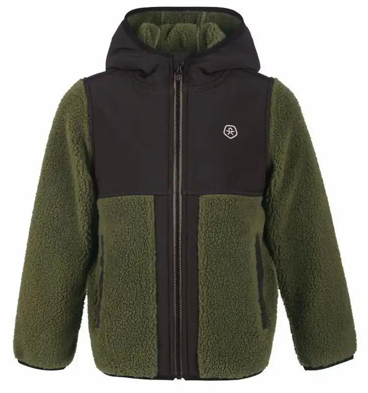 Dětská mikina Color Kids Teddy fleece olive Jen Po Omezenou Doba