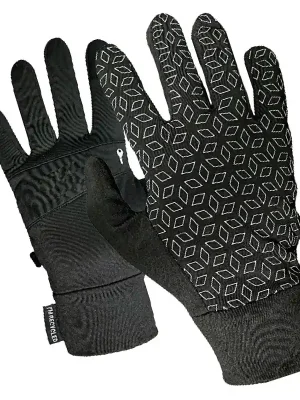 rukavice PAC RUNNING REFLECTIVE GLOVE + TOUCH Black S Výprodej