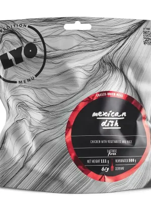 strava LYOFOOD Mexická pánev s kuřecím masem, rýží a fazolemi 111g Cenová Bomba