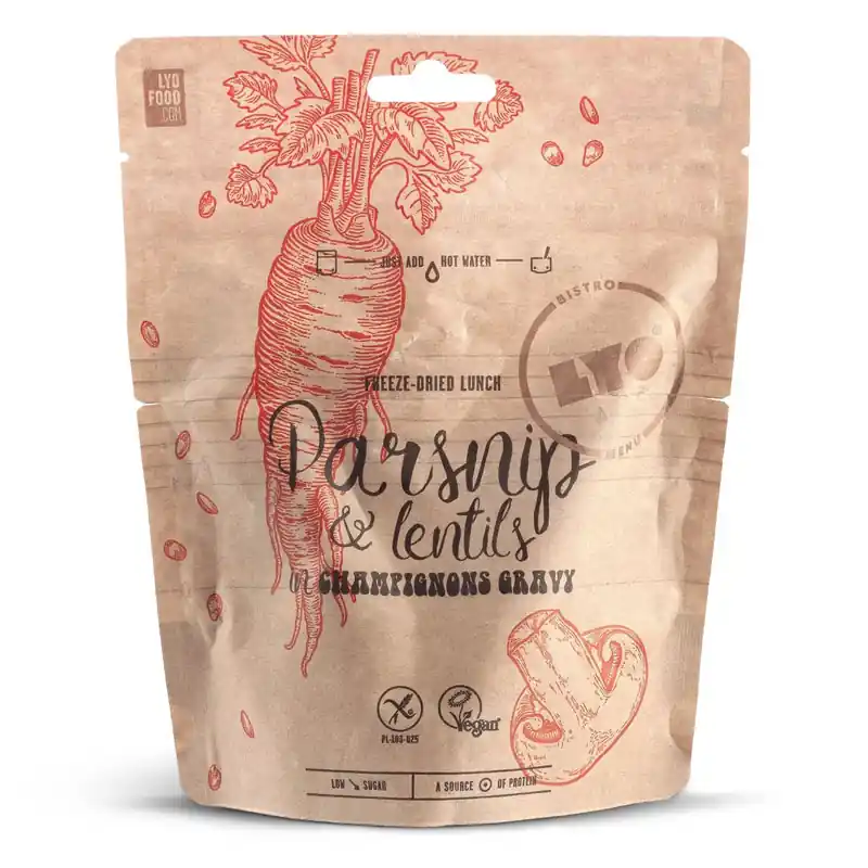strava LYOFOOD Pastinák s čočkou v houbové omáčce 70g Must-Have