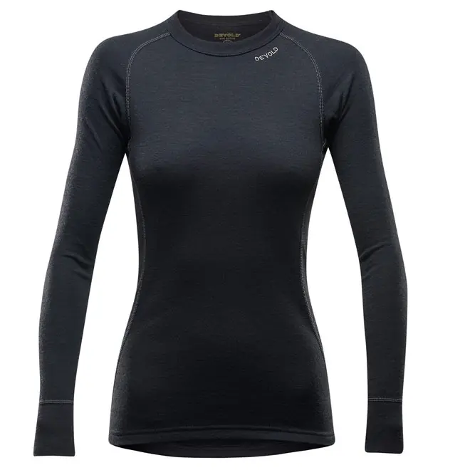 triko DEVOLD DUO ACTIVE Merino 205 Shirt Woman Black - Velikost oblečení L Nakupujte Hned