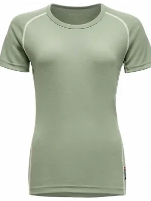 Finální Výprodej triko DEVOLD LAUPAREN Merino 190 Base TEE WOMAN Fog - Velikost oblečení S