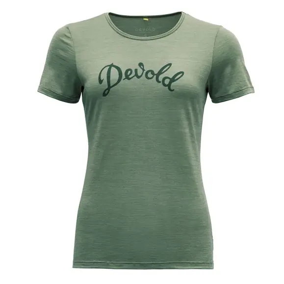 Zlevněný triko DEVOLD MYRULL Woman Tee Lichen - Velikost oblečení M