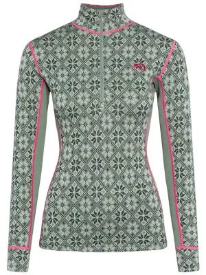 Vrácení Zdarma triko KARI TRAA ROSE HALF ZIP Sage
