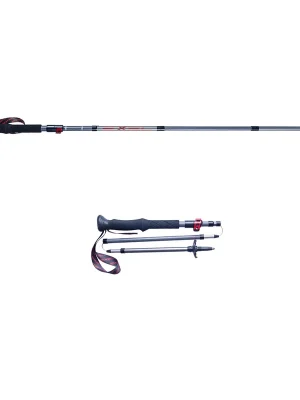 EXEL APEX Vario Carbon Graphite Grey / Red, skládací trekingové hole Cenově Výhodný