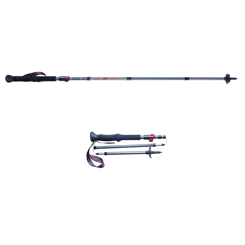 EXEL APEX Vario Carbon Graphite Grey / Red, skládací trekingové hole Cenově Výhodný
