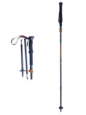 EXEL APEX Vario Carbon Graphite Black / Orange, skládací trekingové hole Dokud Zásoby Vydrží