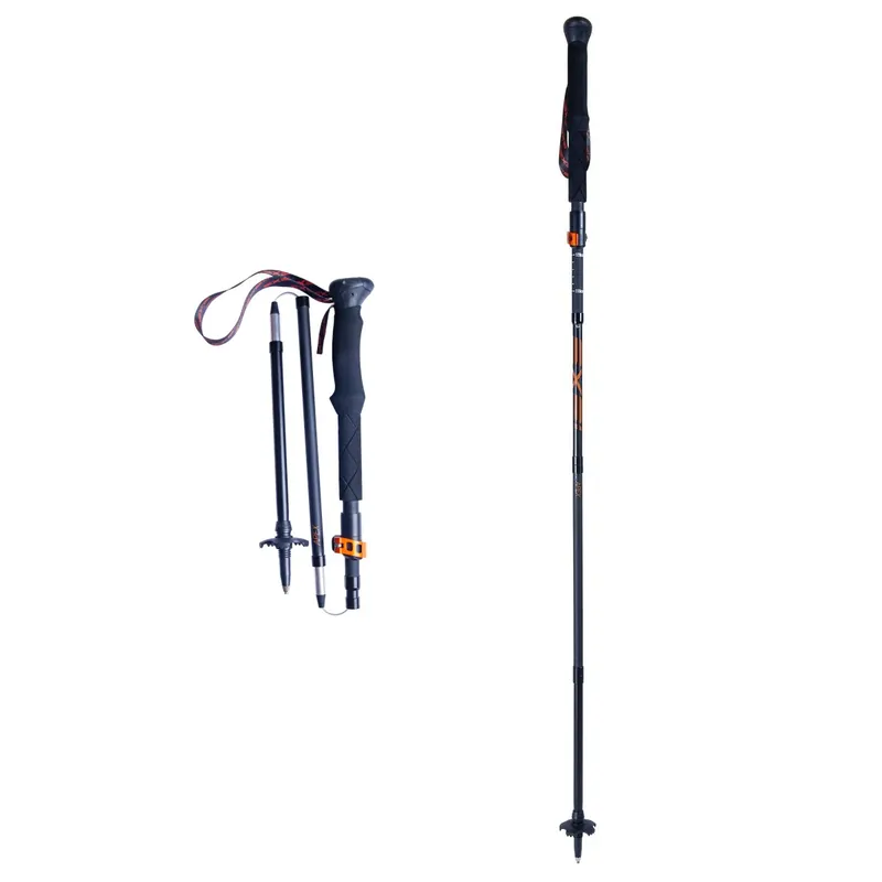 EXEL APEX Vario Carbon Graphite Black / Orange, skládací trekingové hole Dokud Zásoby Vydrží