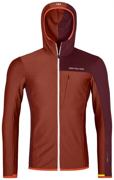 Cenově Výhodný Ortovox Fleece Light Grid Hooded Jacket L oranžová