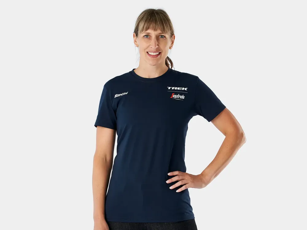 Dámské týmové triko Santini Trek-Segafredo S modrá Nová Kolekce