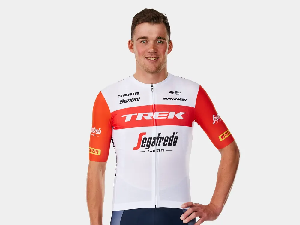 Replika pánského týmového závodního dresu Santini Trek-Segafredo L bílá/červená Expresní Doručení