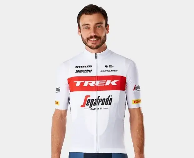 Vrácení Zdarma Replika pánského týmového závodního dresu Santini Trek-Segafredo M bílá/červená