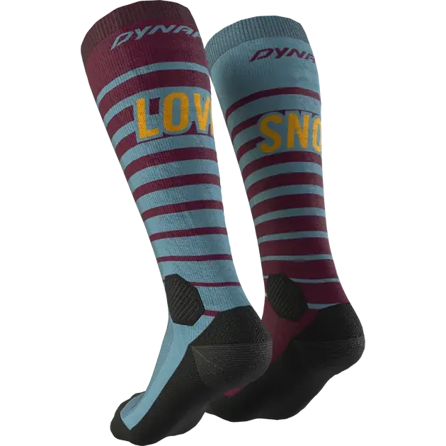 Víkendová Akce Dynafit FT Graphic Socks 35-38 vínová/tyrkysová