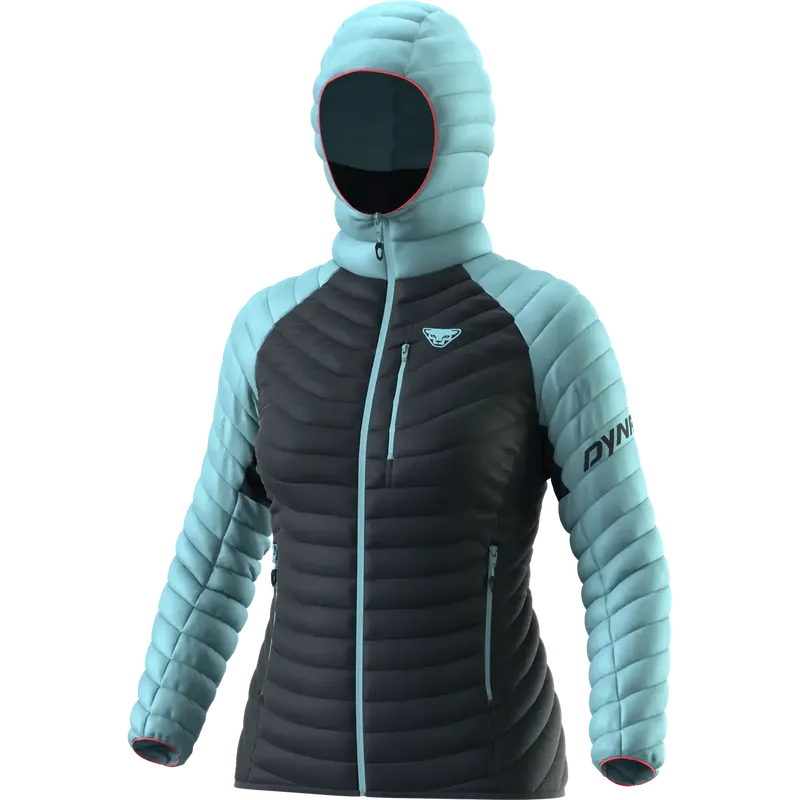 Dynafit Radical Down RDS Hooded Jacket Women 48/42 černá/tyrkysová Dokud Zásoby Vydrží