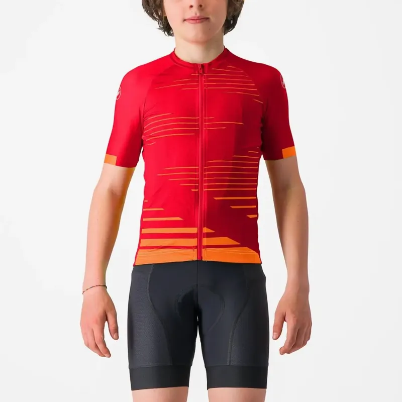 Autentický Castelli Aero Kid Jersey 12 červená/oranžová