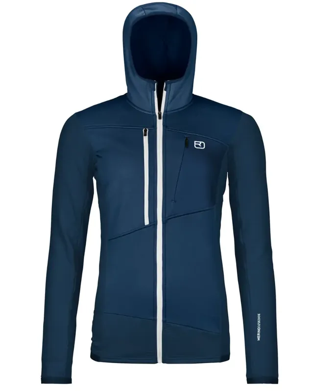 Ortovox Fleece Grid Hoody W XL tmavě modrá Nová Kolekce