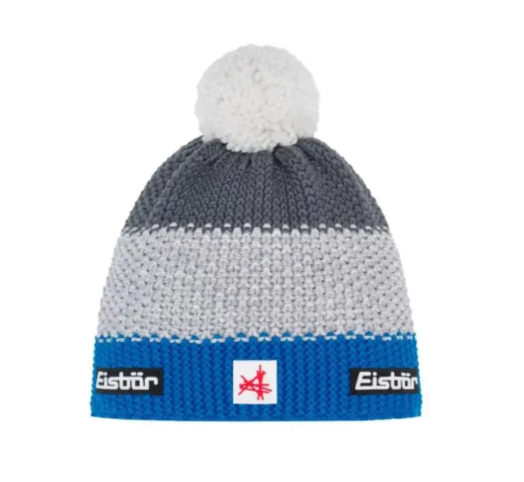 Eisbär čepice Star Pompon MÜ SA Jr UNI šedá/modrá Aktuální