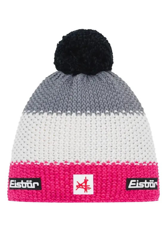 Eisbär čepice Star Pompon MÜ UNI růžová/šedá Autentický