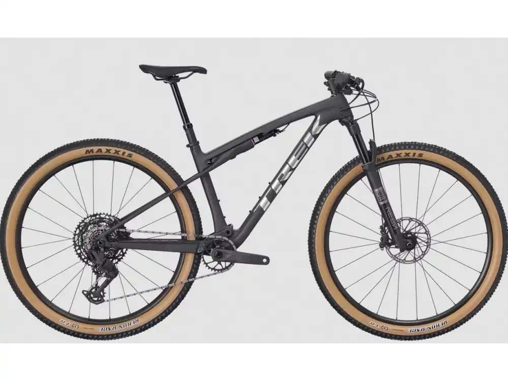 Oblíbený Kolo TREK Supercaliber SL 9.6 Gen 2 2026 Matte Carbon/Gloss Black Splatter