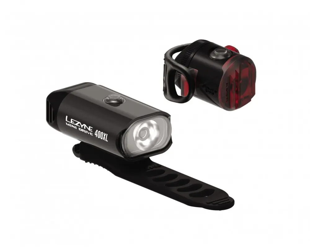 LEZYNE Set svetiel MINI Drive 400XL a Femto USB černá, 400 Lumenov Cenový Hit